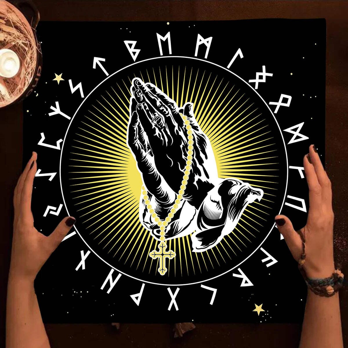 Magic Runes Altar Cloth Tarot Tapestry Wall Hanging Spiritual Oracle Board Game gallery