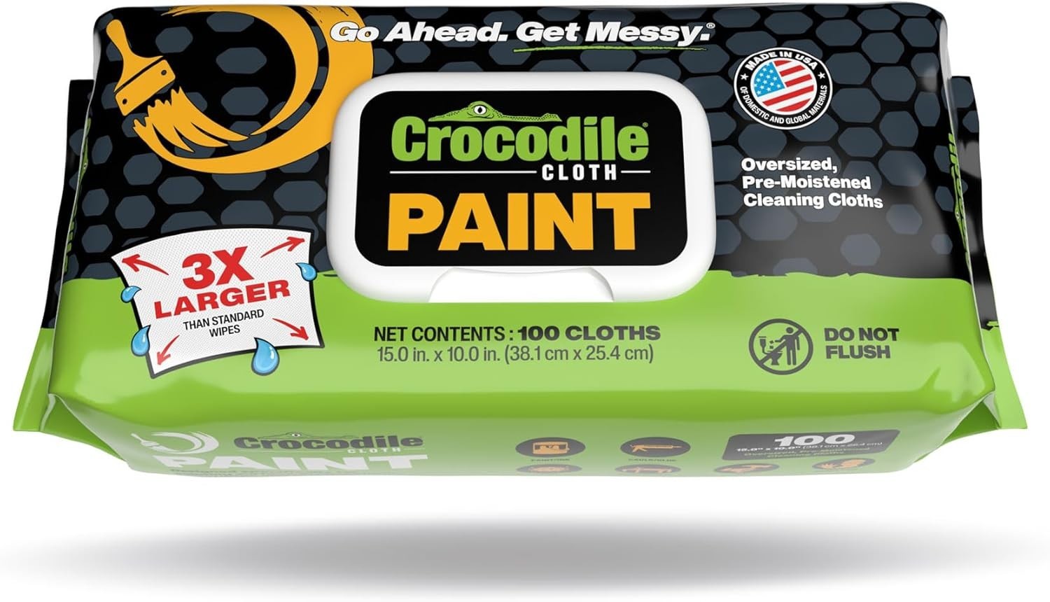 Paint Cleaning Wipes – 100 Count 15" x 10" Heavy-Duty Cleaning Cloths for Pai... gallery