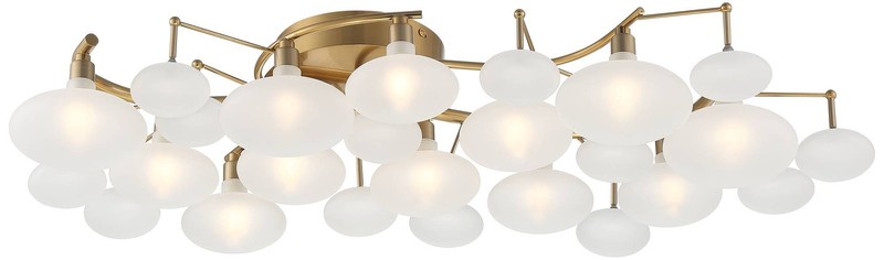 Lilypad Modern Ceiling Light Semi Flush Mount Fixture 30 1/4" Brass 12-Light LED gallery