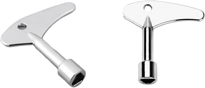 Triangle Spanner Key Set for Elevator Emergency Locks - 2 Pcs Silver Utility Key gallery