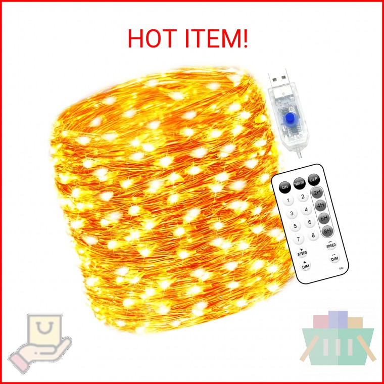 Fairy Lights Plug in 66FT 200 LED USB Twinkle Lights for Bedroom Copper Wire Lig gallery