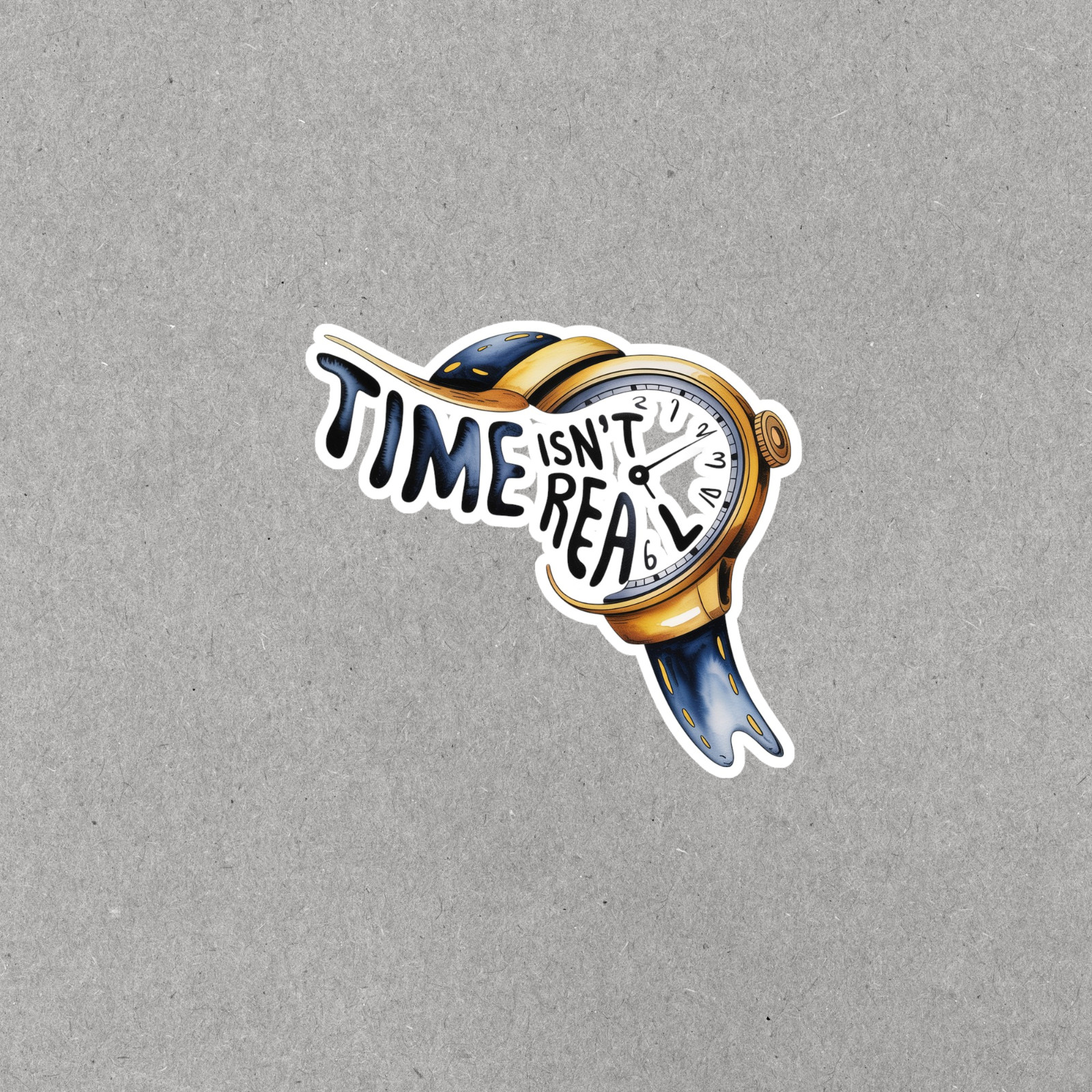 Time Isn't Real Philosophical Clock Art Sticker Decal #6941 gallery