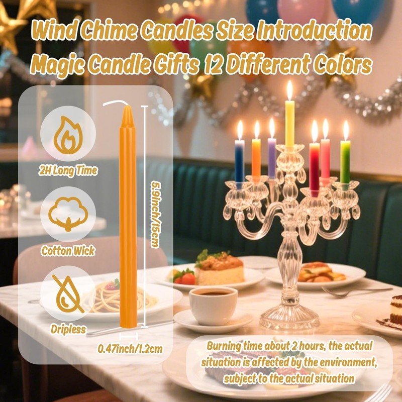 24PCS Taper Candles Sticks - Spell Candles Cotton Wicks 5.9 Inch Premium Colo... gallery