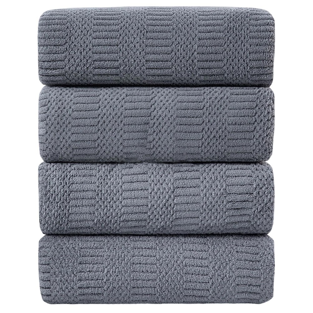4 Pack Extra Large Microfiber Bath Towels Set,35x70 inches,600GSM,Less Lint H...