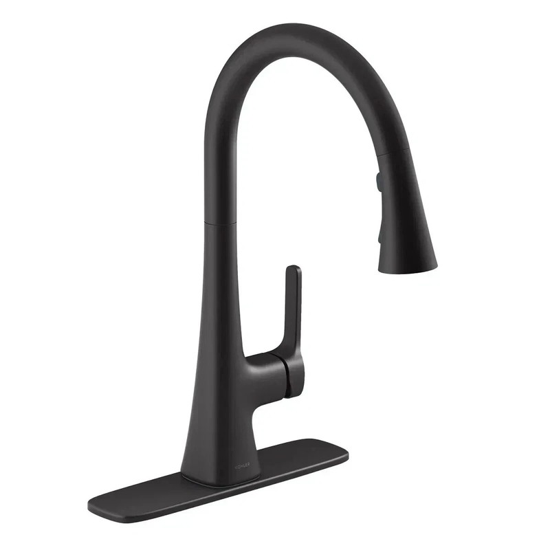 Kohler Guild Pull-down Kitchen Sink Faucet Matte Black R33912-BL 3fun Sprayhead gallery