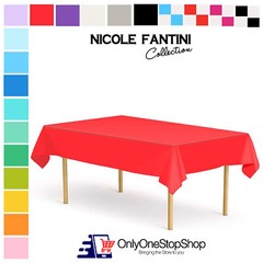 Nicole Fantini Disposable Plastic Tablecloth Rectangle 54″ x 108″ Set of 8