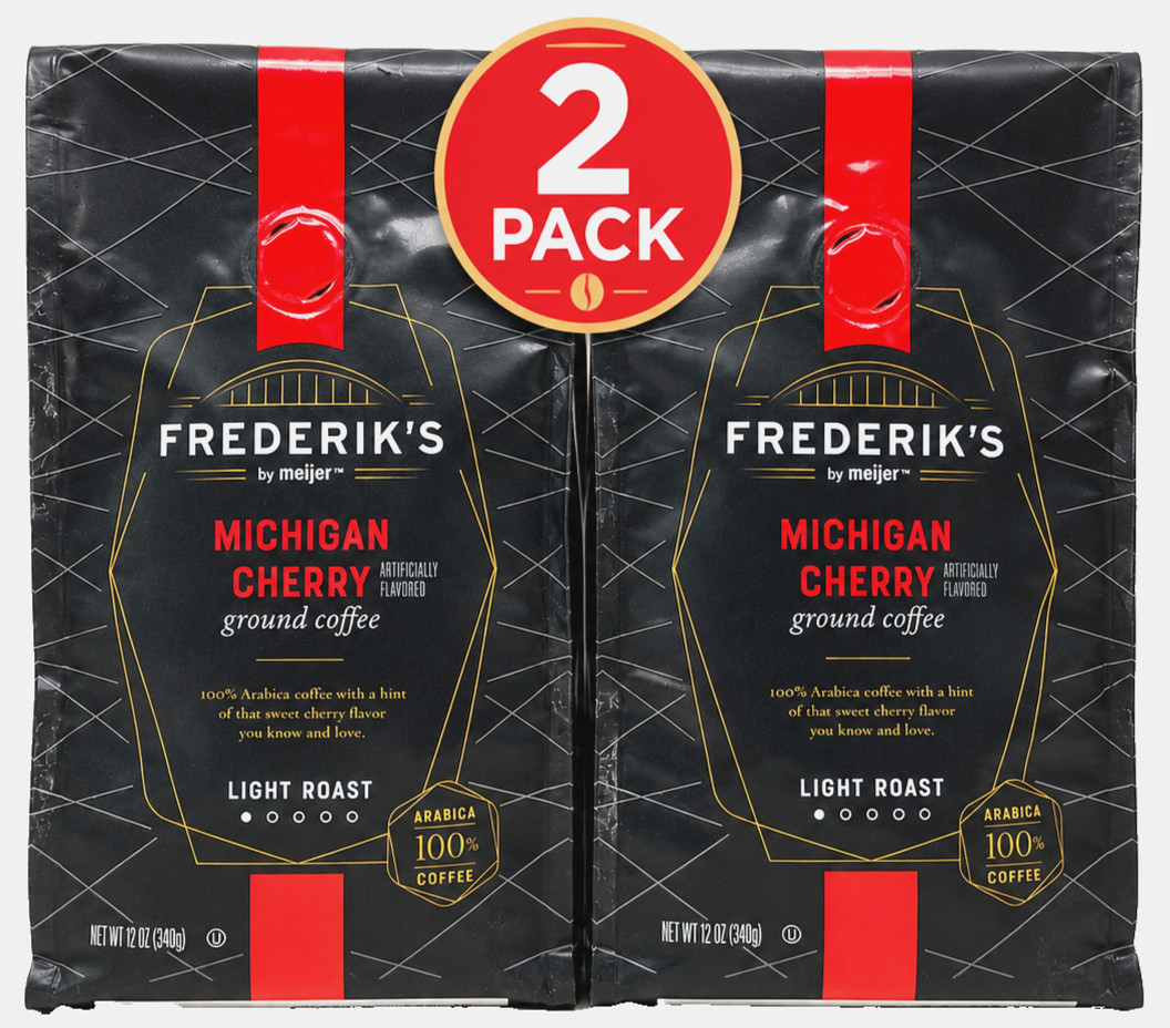 2 PACK Frederik’s By Meijer Michigan Cherry Ground Coffee 12 oz (24 oz total) gallery