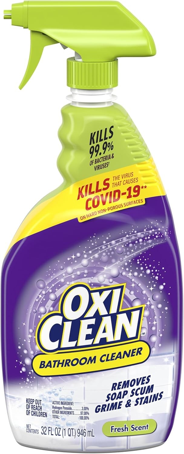 OxiClean Bathroom Cleaner, Shower, Tub & Tile, Powered 32 Fl Oz (Pack of 1) gallery