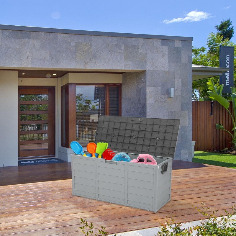 Outdoor Storage Deck Box Large Chest Bin Patio Garden 75-Gal Container gallery