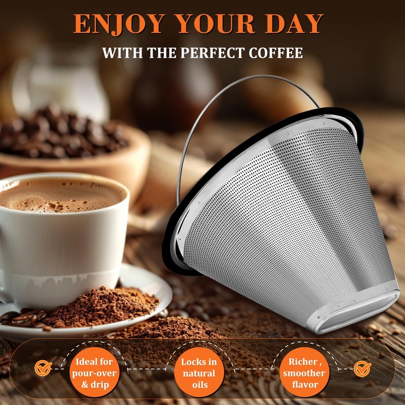 Reusable #4 Coffee Filter for Technivorm Moccamaster KBGV, KBT, Durable Metal... gallery