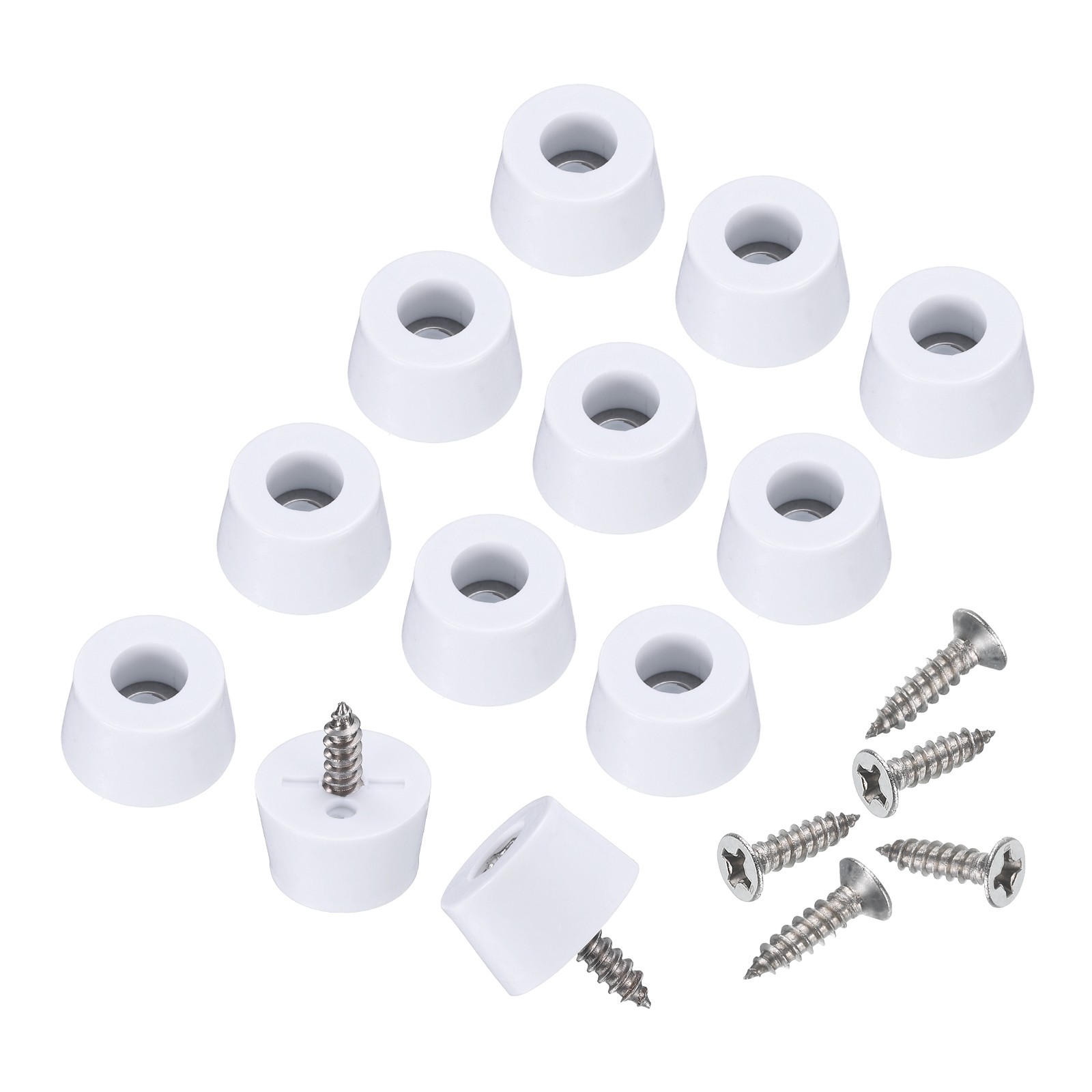 24pcs Rubber Feet Bumpers Buffer with Screws White 0.4" x 0.7" gallery