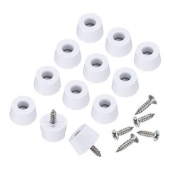 24pcs Rubber Feet Bumpers Buffer with Screws White 0.4″ x 0.7″
