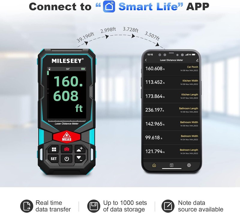 MiLESEEY 100M Laser Distance Meter with Pointfinder Camera Outdoor Measuring gallery