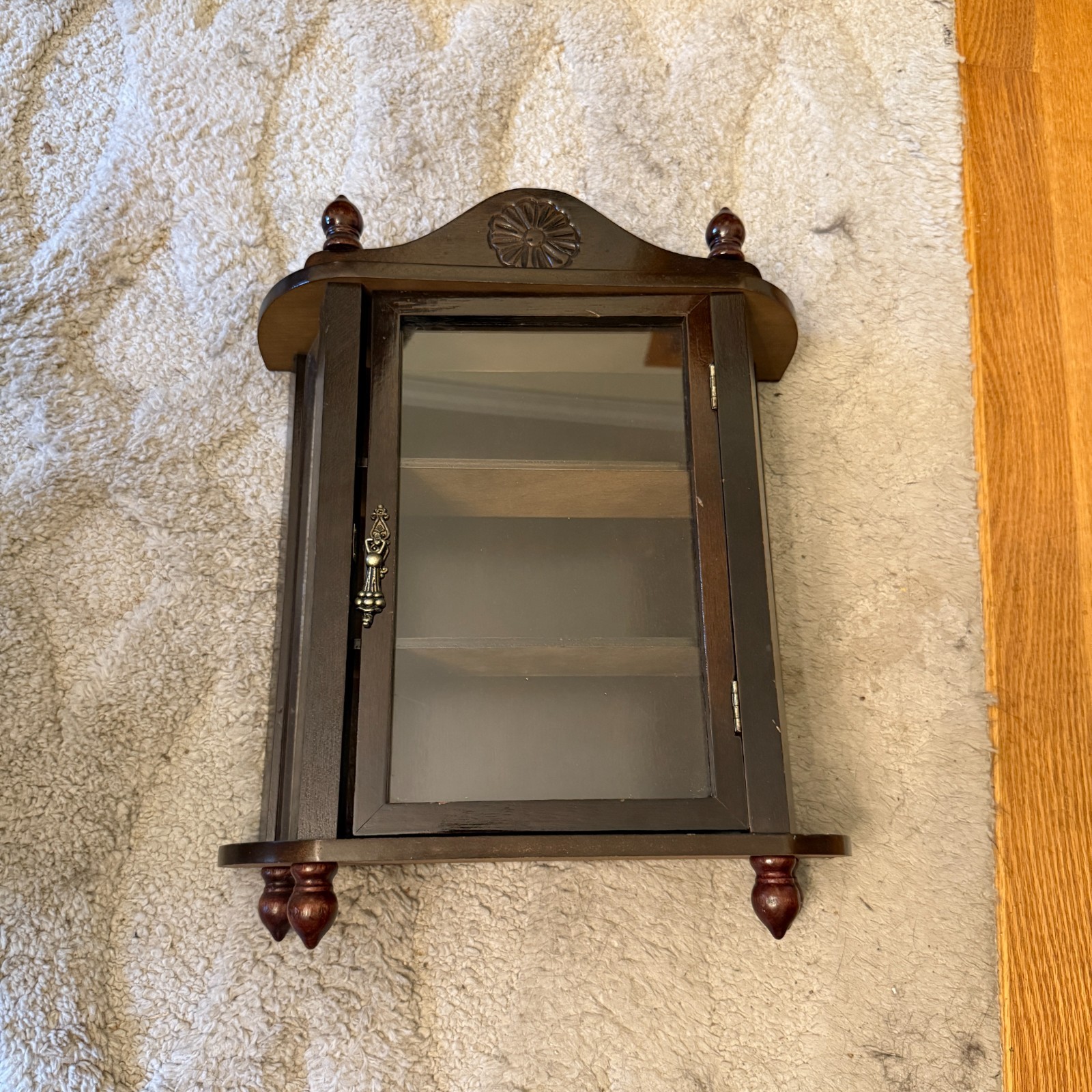 Vintage Wall Mount/Tabletop Knick Knack Curio Cabinet with Glass Door gallery