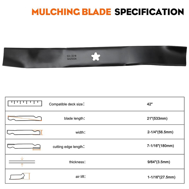 2pcs LT2000 Mulching Blades for Craftsman Husqvarna 42 inch Deck Mower 134149 gallery