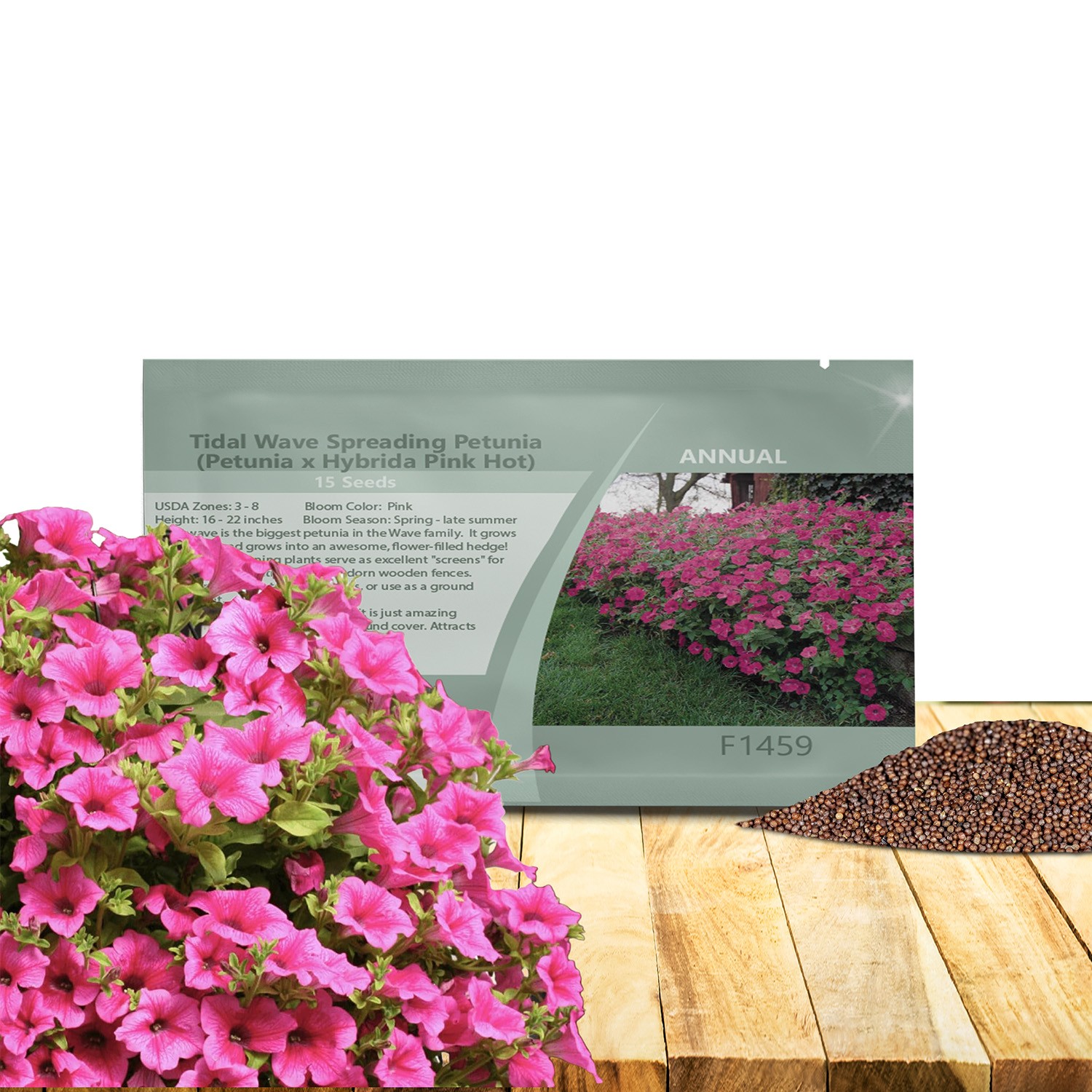 30 Seeds Tidal Wave Spreading Petunia Pink Hot Flower Seeds gallery