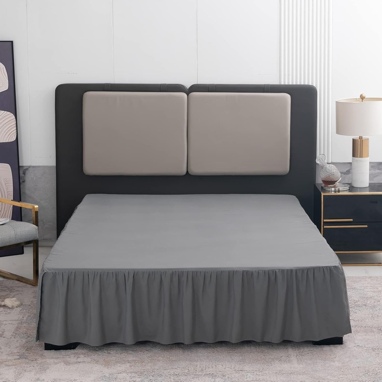 TSUTOMI Bed Skirt Full Size Ruffled Bed Skirt with Split Corners, 14 Inch Drop D gallery