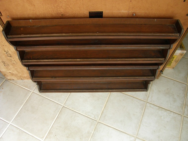 Rectangular Wooden 6 Horizontal Rows Wall Shelf 36" long x 28" high x 4" deep gallery