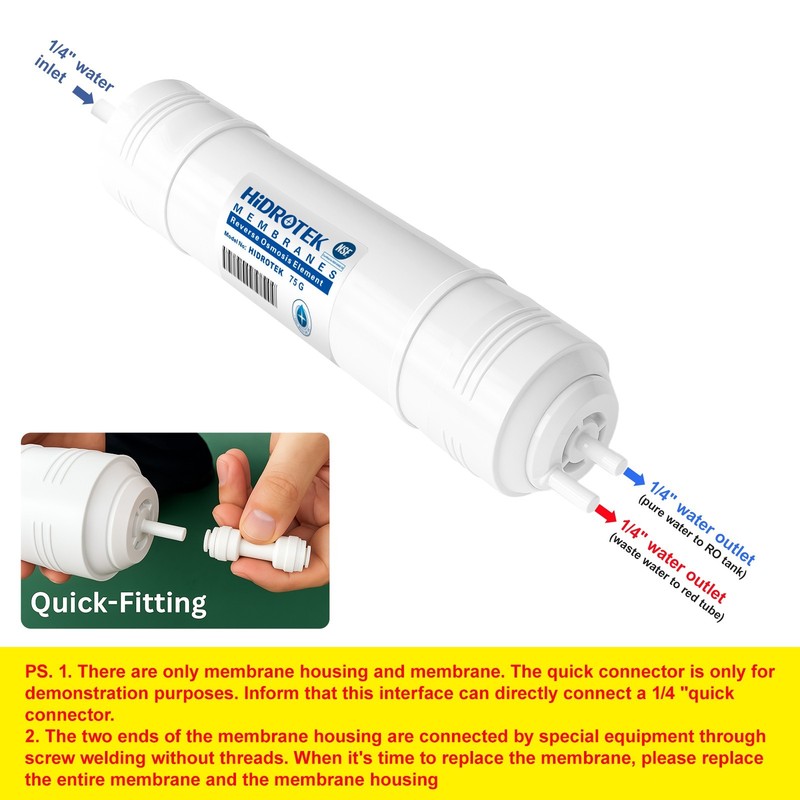 75 GPD Reverse Osmosis RO Membrane with Quick Change Housing for Geekpure RO-TW gallery