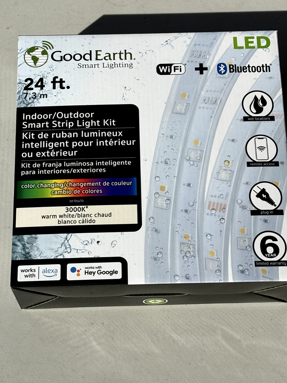 Good Earth Lighting 24ft Smart Plug-in LED Strip Light in White, Multicolor 🔥 gallery