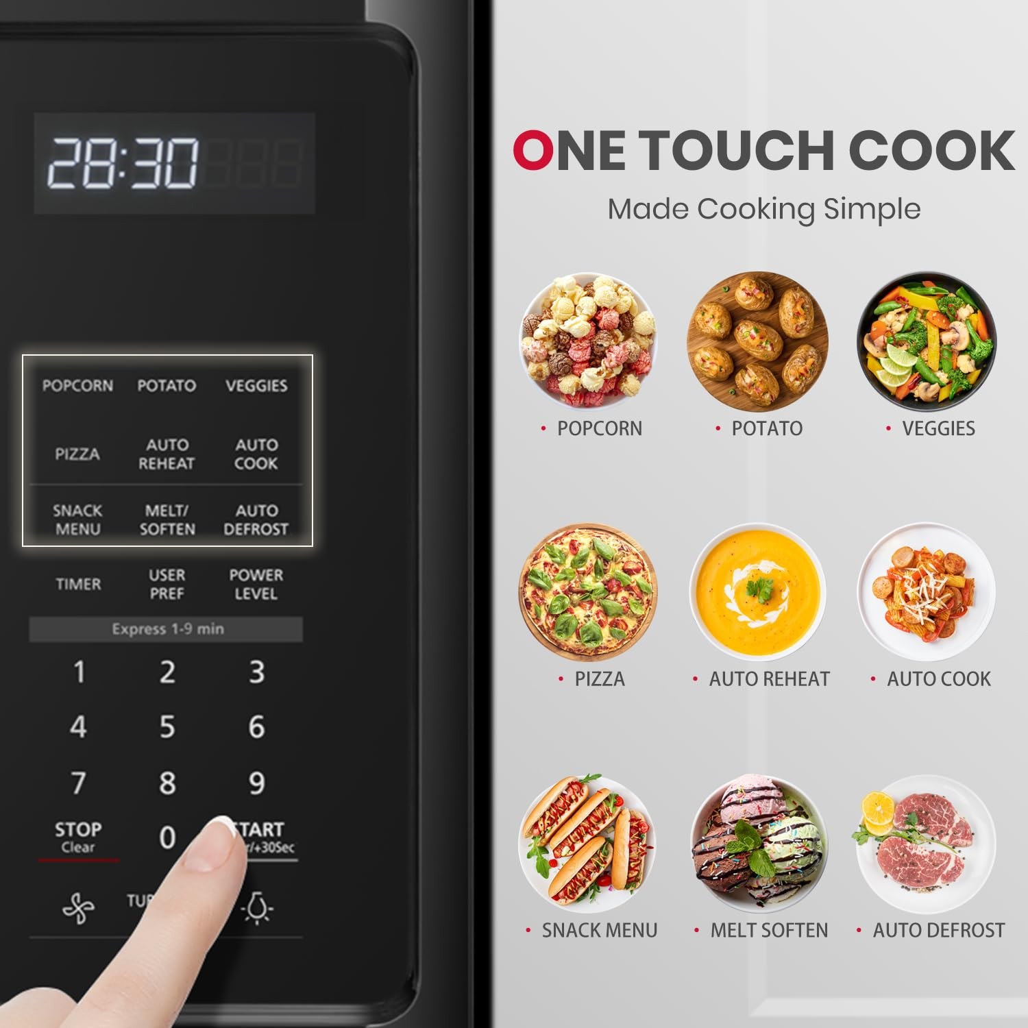 Over the Range Microwave 30 Inch 1.9 Cu.ft. 1000W LED Black OTR1902B GASLAND gallery