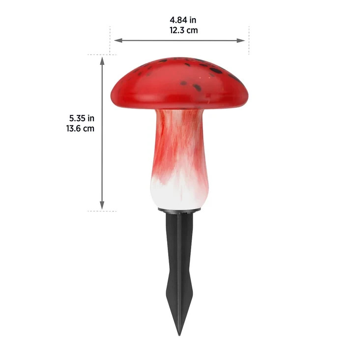 Infinity X1 Glass Mushroom Landscape Solar Lights, 3-pack: Red, Yellow, Orange gallery