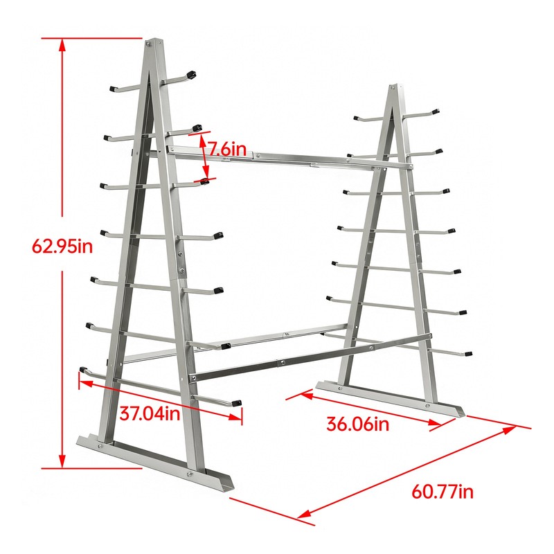 2000LBS 7-Tier Floor Standing Horizontal Storage Rack for Lumber/Pipe Adjustable gallery