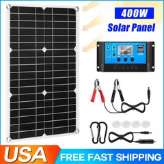 400W Solar Panel Kit 100A 12V Battery Charger w/ Controller Caravan Boat RV Car