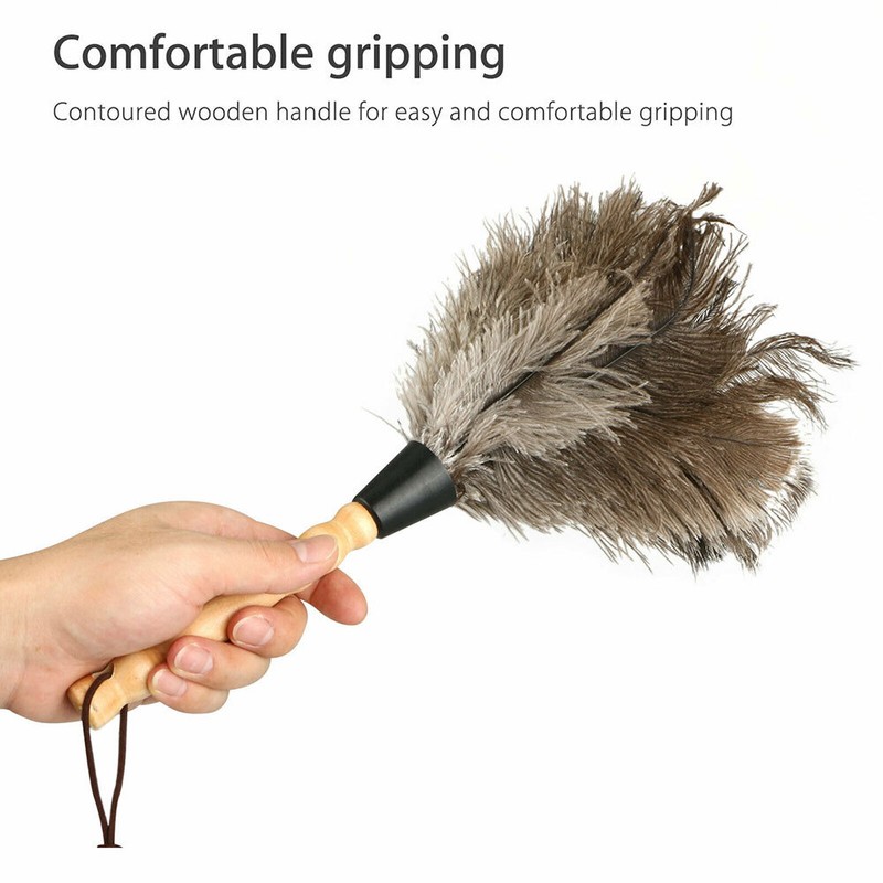 13" Ostrich Feather Duster Durable Dust Collecting Cleaning Tool In Wool Shop^^ gallery