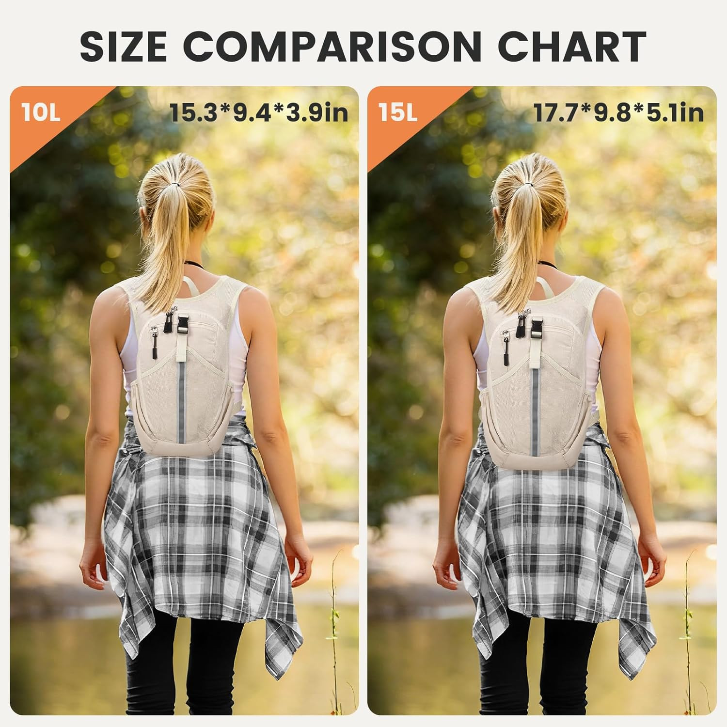Small Hiking Backpack 15L- Lightweight Packable Foldable Backpack for Travel Cam 4