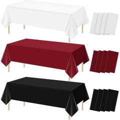 12 Pcs Maroon Black White Plastic Tablecloths Bulk,54 x 108 Inch Disposable R…