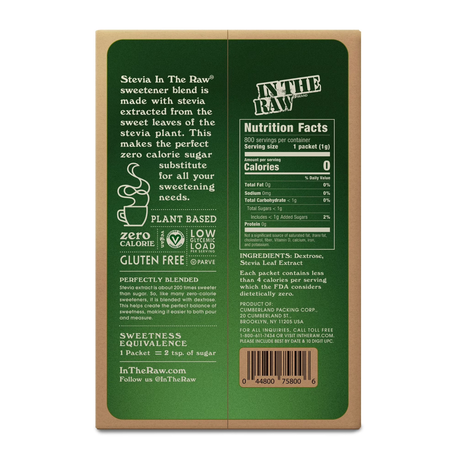 Stevia In The Raw Plant-Based Zero Calorie Sweetener Packets 800 ct FREE SHIP gallery