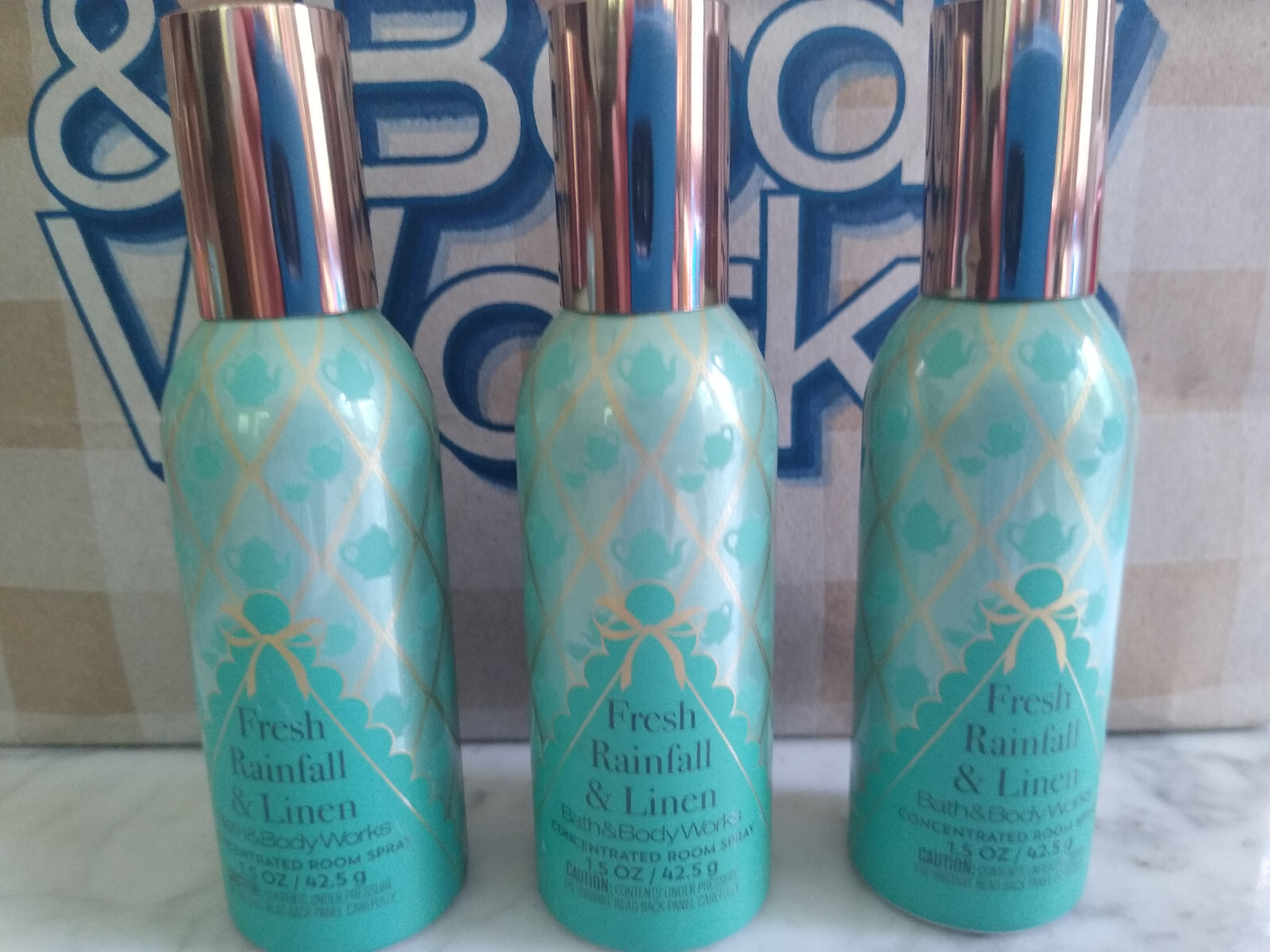 *NEW* 3 Bath & Body Works Fresh Rainfall & Linen Room Spray FREE SHIP* gallery