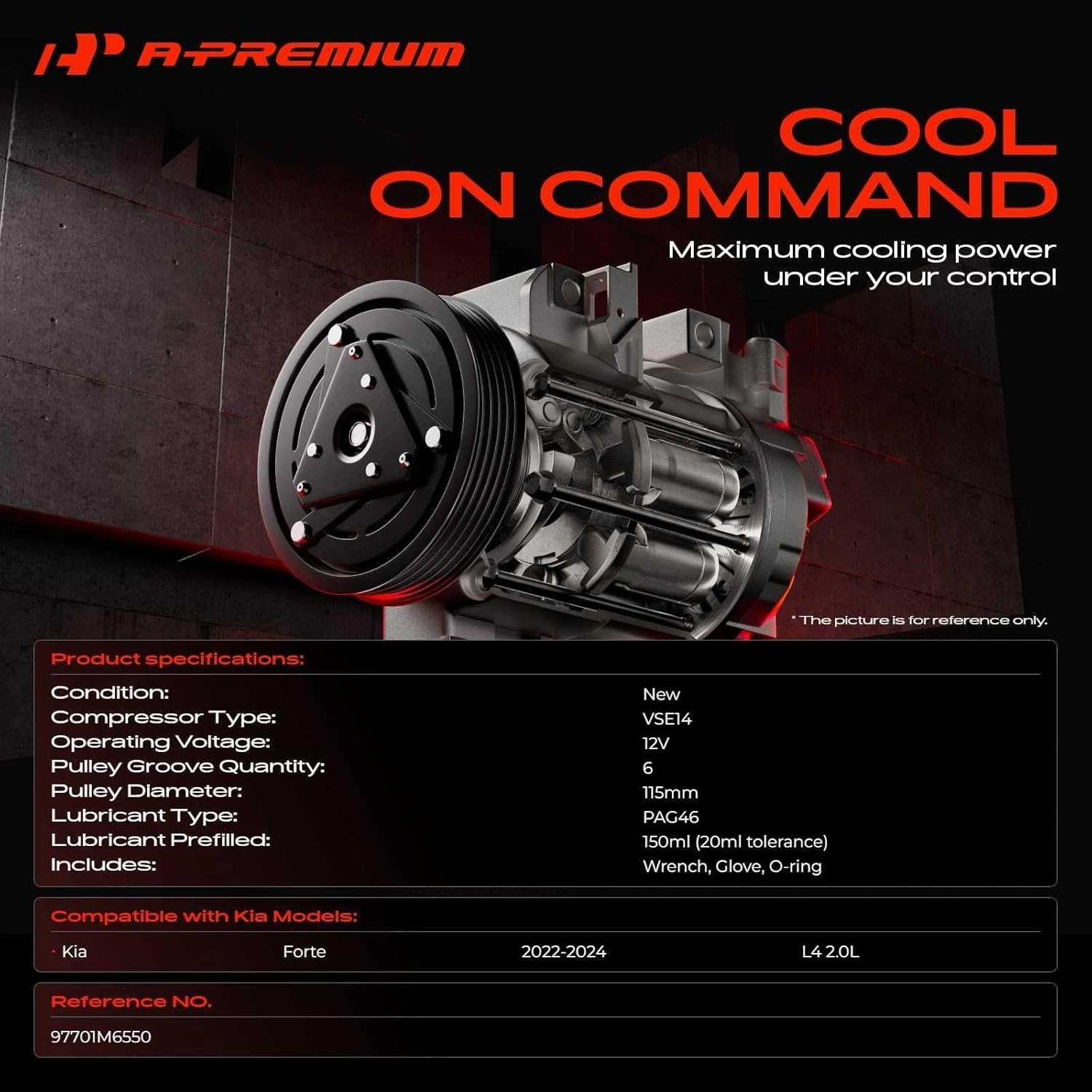 Air Conditioner AC Compressor with Clutch Compatible with Kia Forte 2022 2023 20 gallery