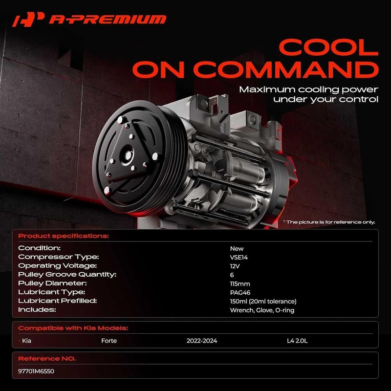 Air Conditioner AC Compressor with Clutch Compatible with Kia Forte 2022 2023 20 gallery