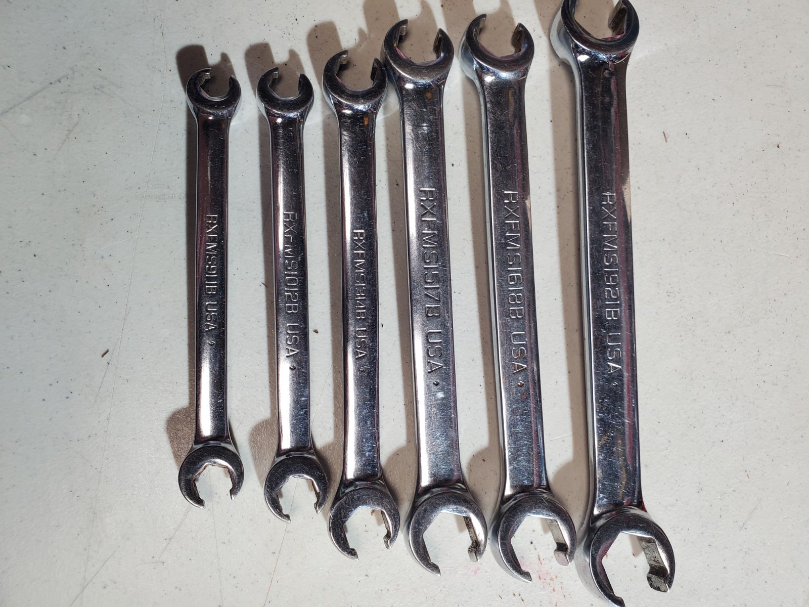 Snap On 6pc Metric Double Flare Nut Line Wrench Set 9-21mm RXFMS606B in Tray gallery