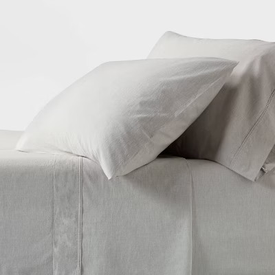 Threshold 250 Thread Count Organic Cotton Percale 4-Piece Sheet Set gallery