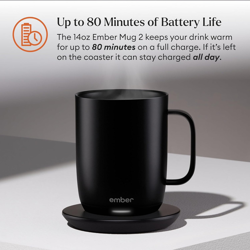 Smart Temperature Control Mug 2, 14oz, App-Enabled, 80 Min Battery Life gallery