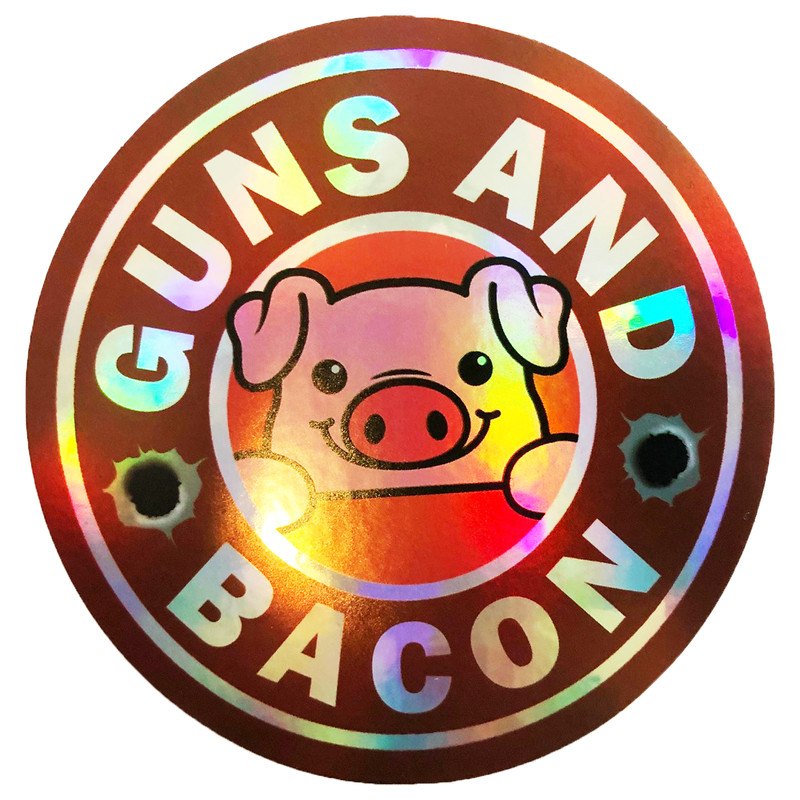 Shiny Guns and Bacon 2A Second Amendment Gun Rights NRA Sticker 3 Inch Laptop gallery
