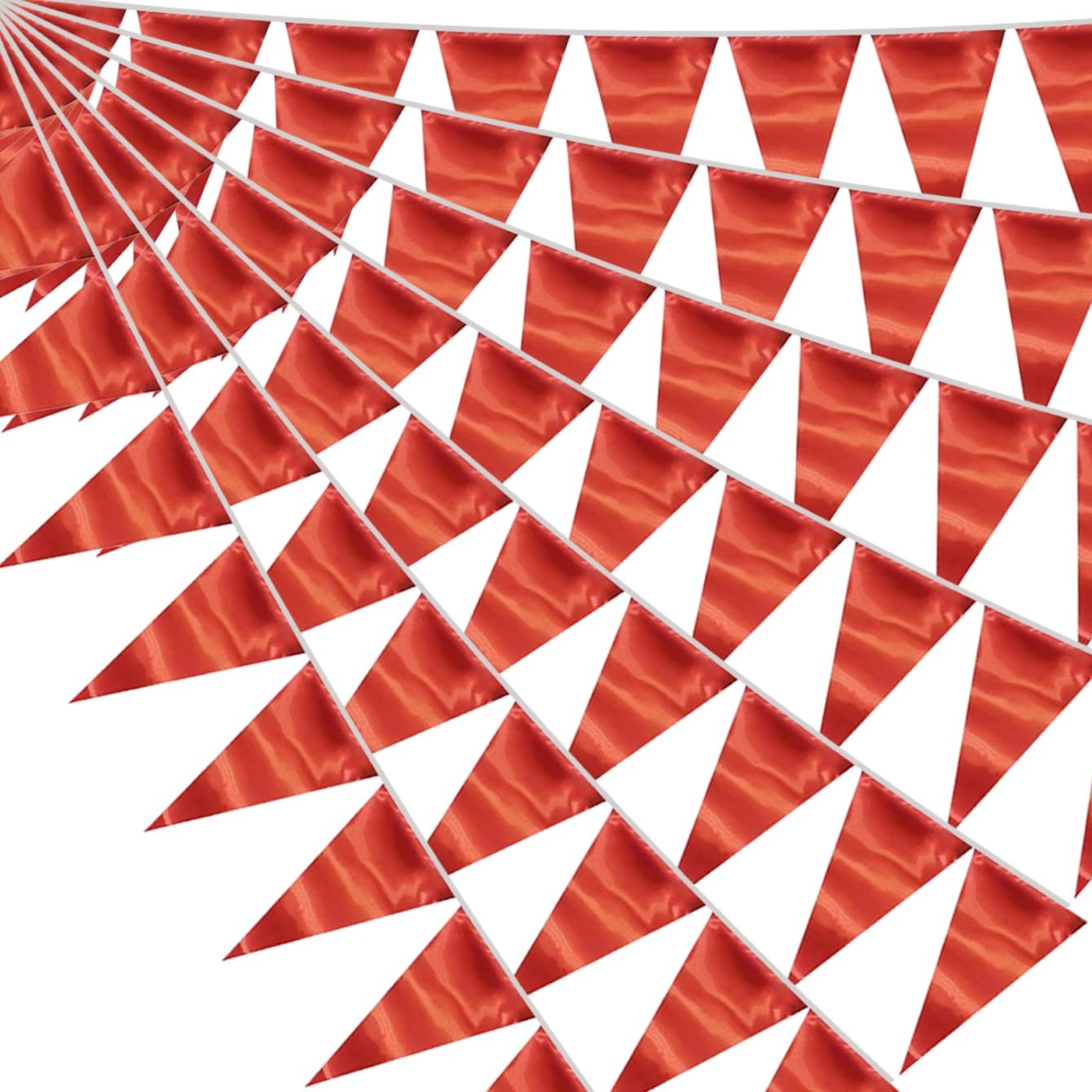 40M/130FT Red Triangle Pennant Banner Flag Metallic Fabric Bunting Garland fo... gallery