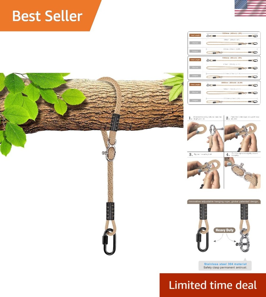 Adjustable Tree Swing Rope Kit - Polyester Straps for 1000 lbs Support