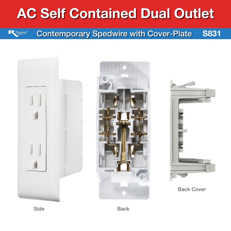 White RV Electrical Outlet Durable Design Easy Installation for Motorhome Power gallery
