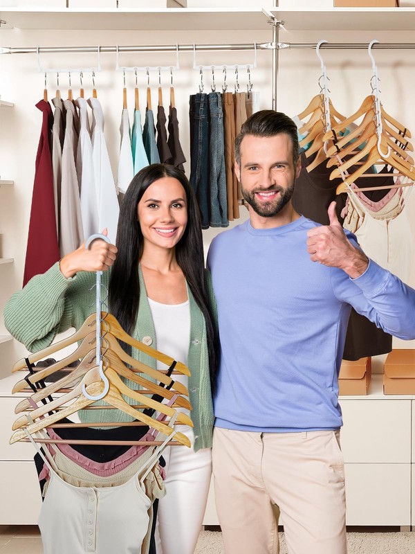 HOUSE DAY White Magic Space Saving Hangers, Premium Smart Hanger Hooks, Sturdy gallery