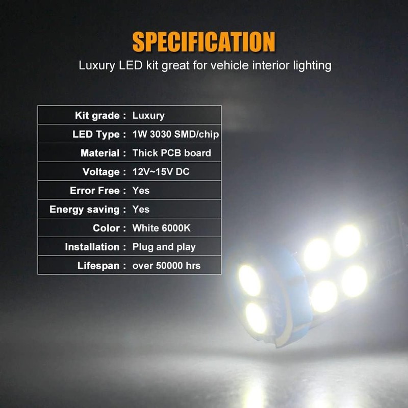 14-pc White LED Interior Light Kit Compatible with Silverado and Sierra 1999 200 gallery