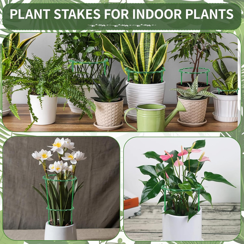 12 Pack Plant Support Stakes Sets - Versatile Plant Cages, Stackable Garden Flow gallery