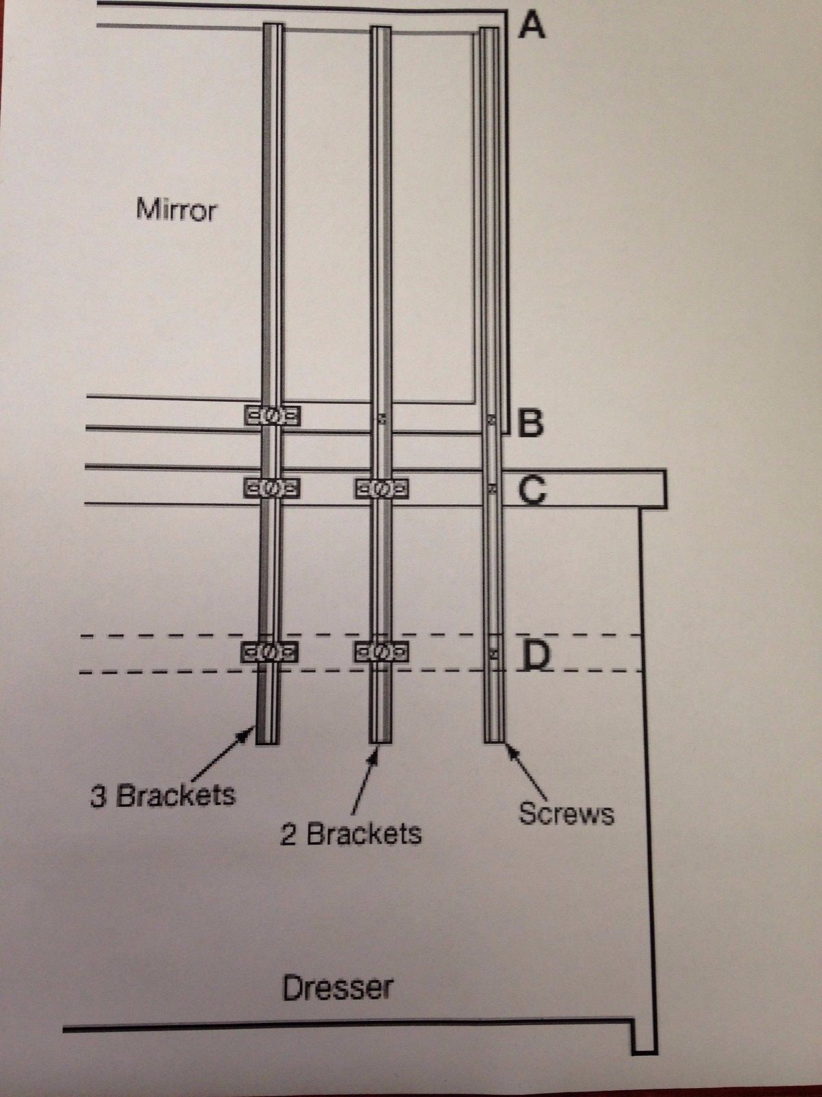 Bracket Assembly for Dresser Mirror Supports gallery