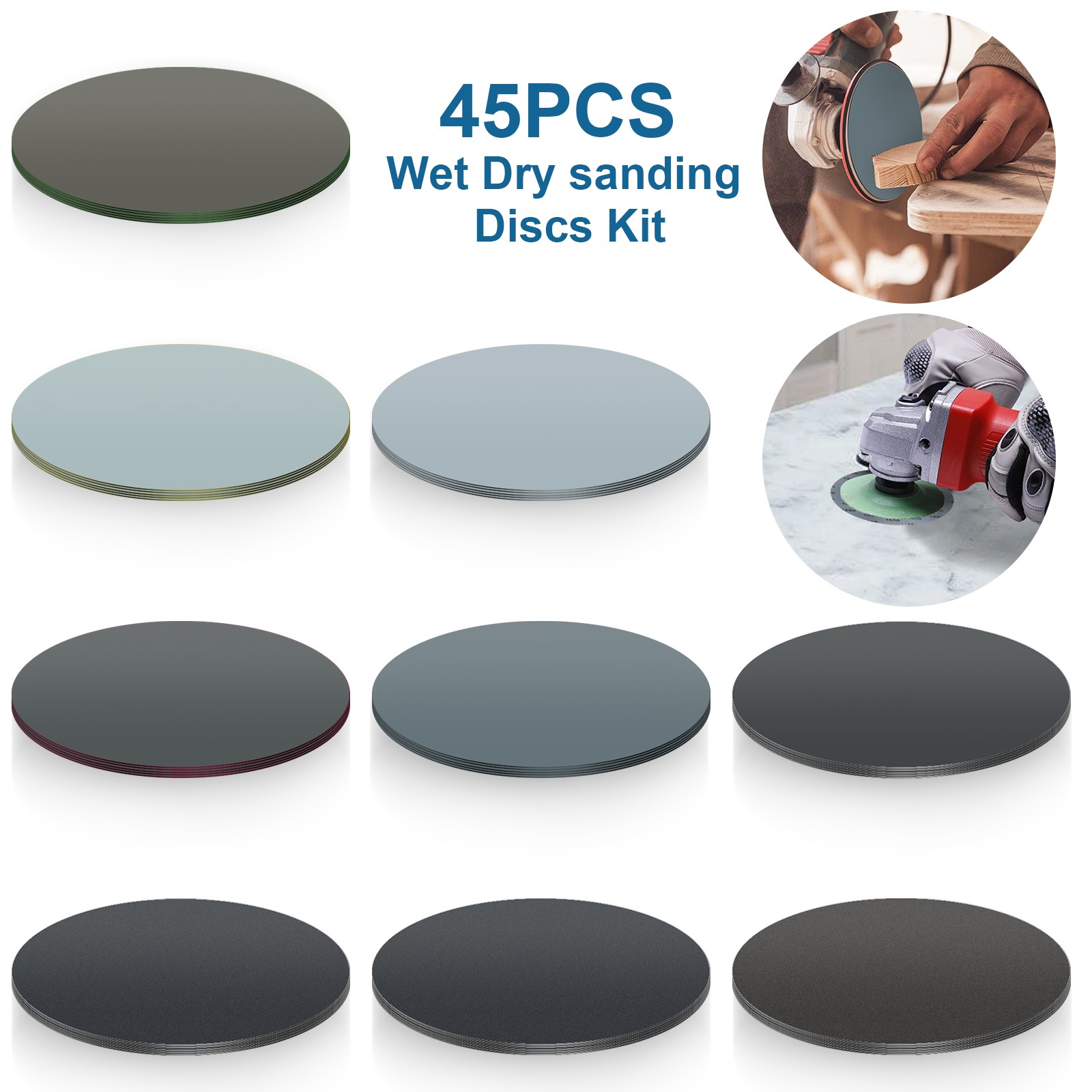 45Pcs 6" Sanding Disc Set 400-10000Grit Sander Pads Hook Loop Wet Dry Sandpaper gallery