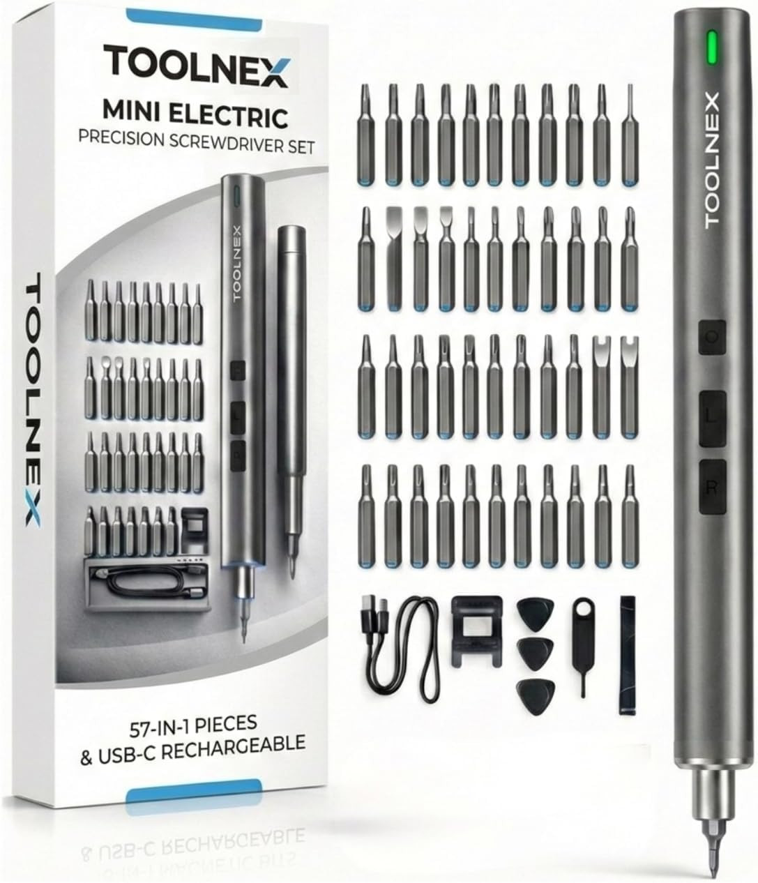Mini Electric Screwdriver Set – 57 in 1 Precision Cordless Rechargeable Driver w gallery