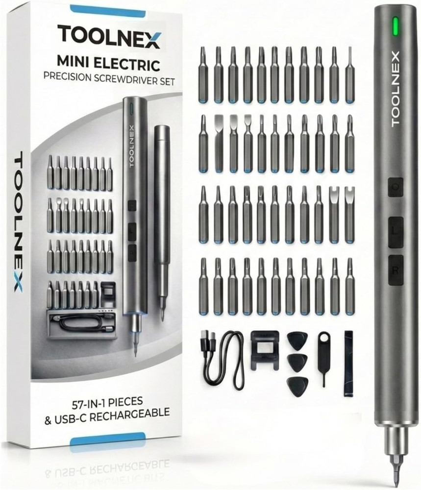Mini Electric Screwdriver Set – 57 in 1 Precision Cordless Rechargeable Driver w