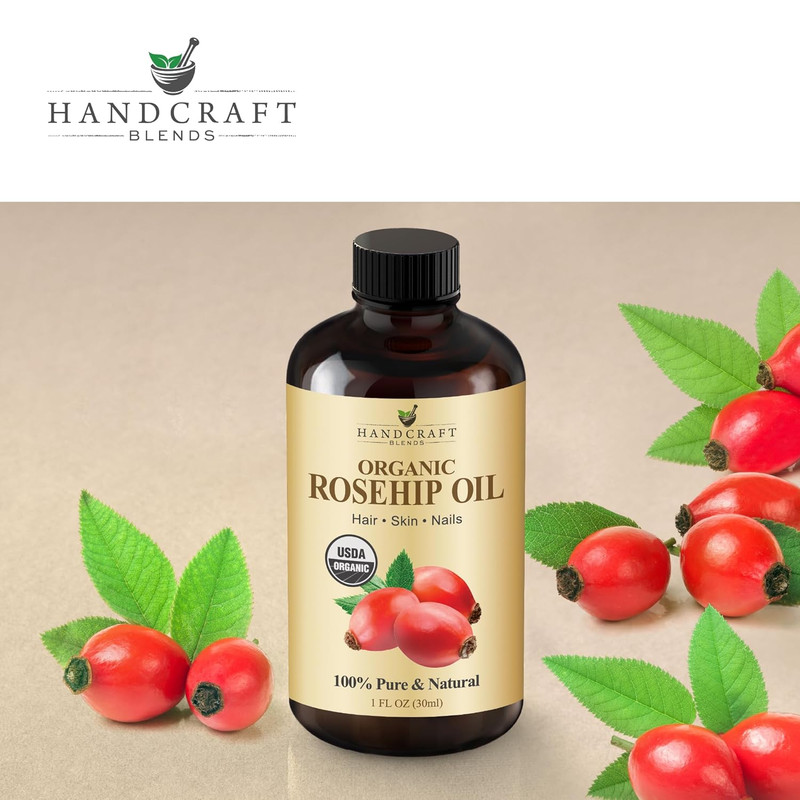 Handcraft Blends Cold-Pressed Organic Rosehip Oil | 1 Fl Oz | 100% Pure and Natu gallery